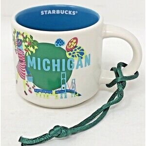 Starbucks MICHIGAN Discovery Series Mini Mug Ornament 2024 2 Oz Collectible